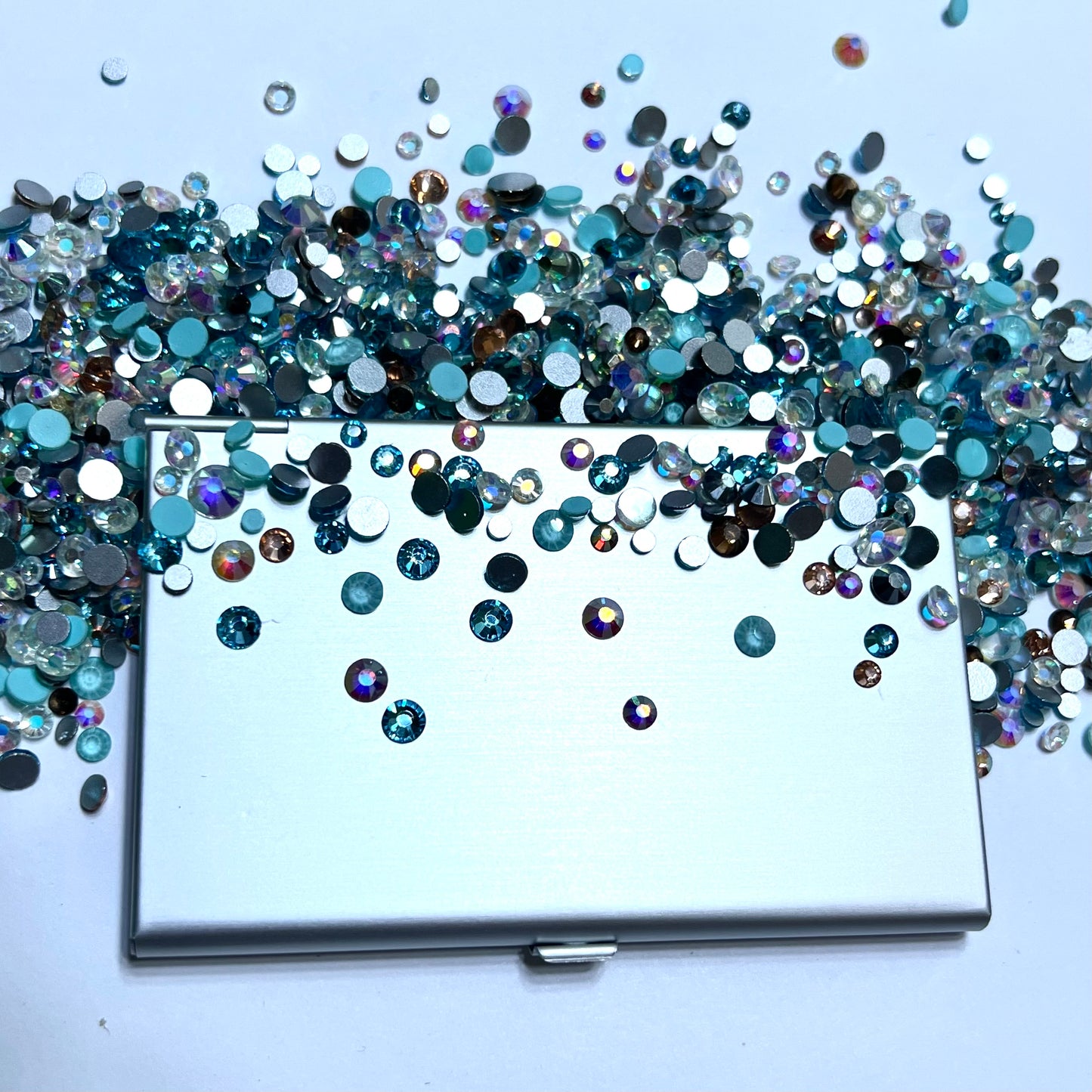 Bling Business Card Holder Kit - Silver Blue