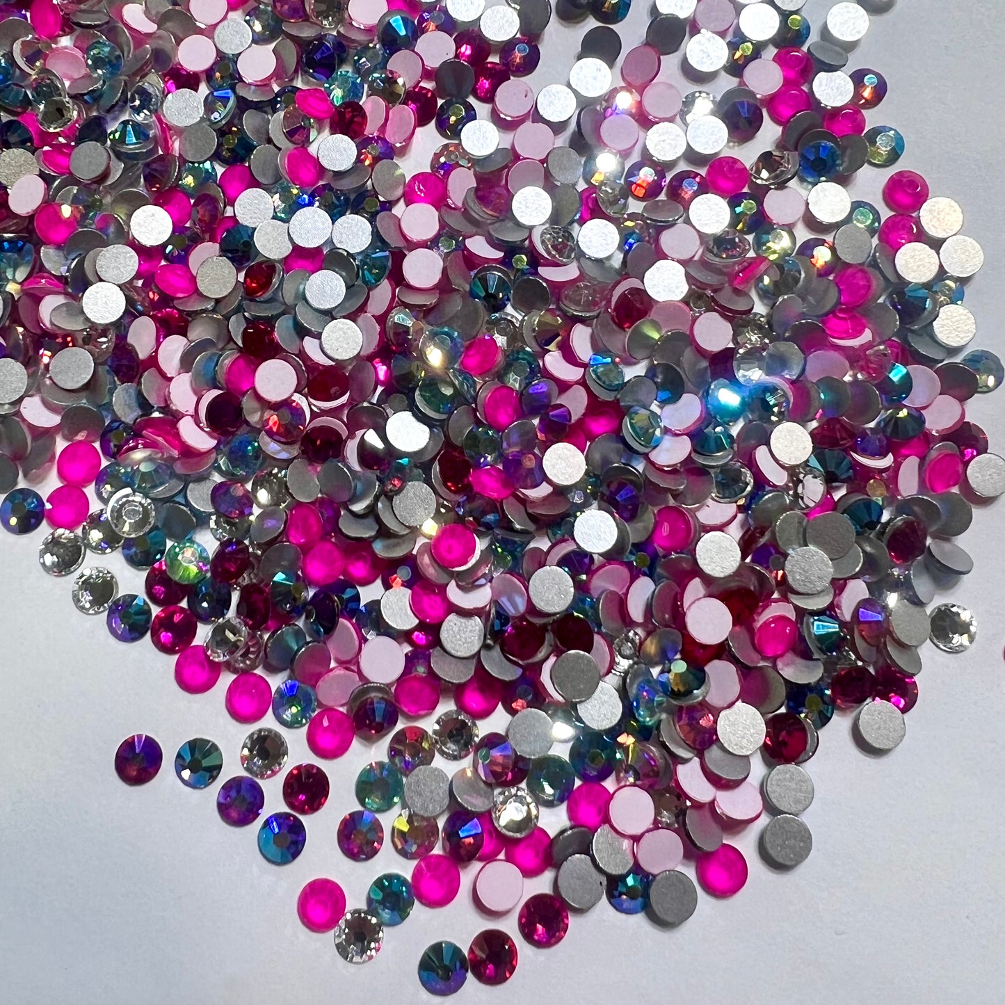 Hot pink Punch Glass Kaleidoscope Mix