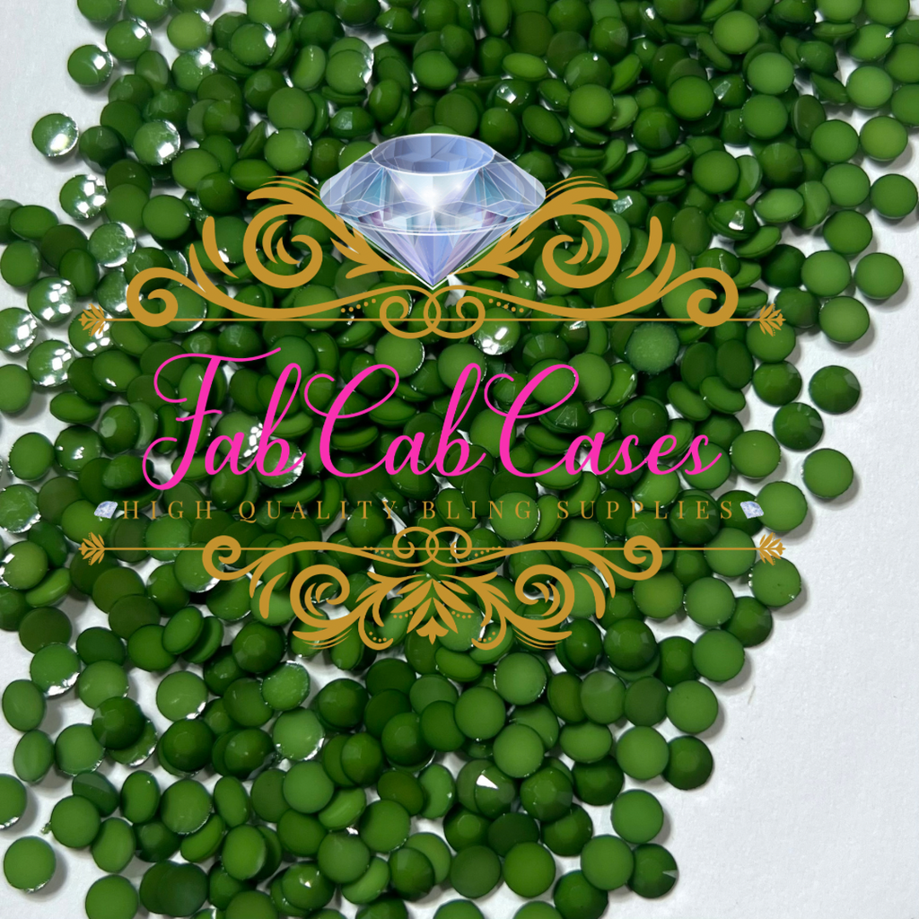 Opaque Solid Hunter Green Rhinestones - 2mm - 6mm You pick Size