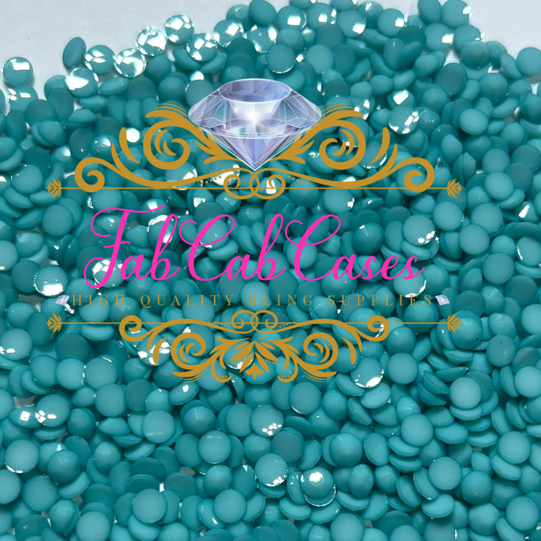 Opaque Solid Aqua Rhinestones - 2mm - 6mm You pick Size