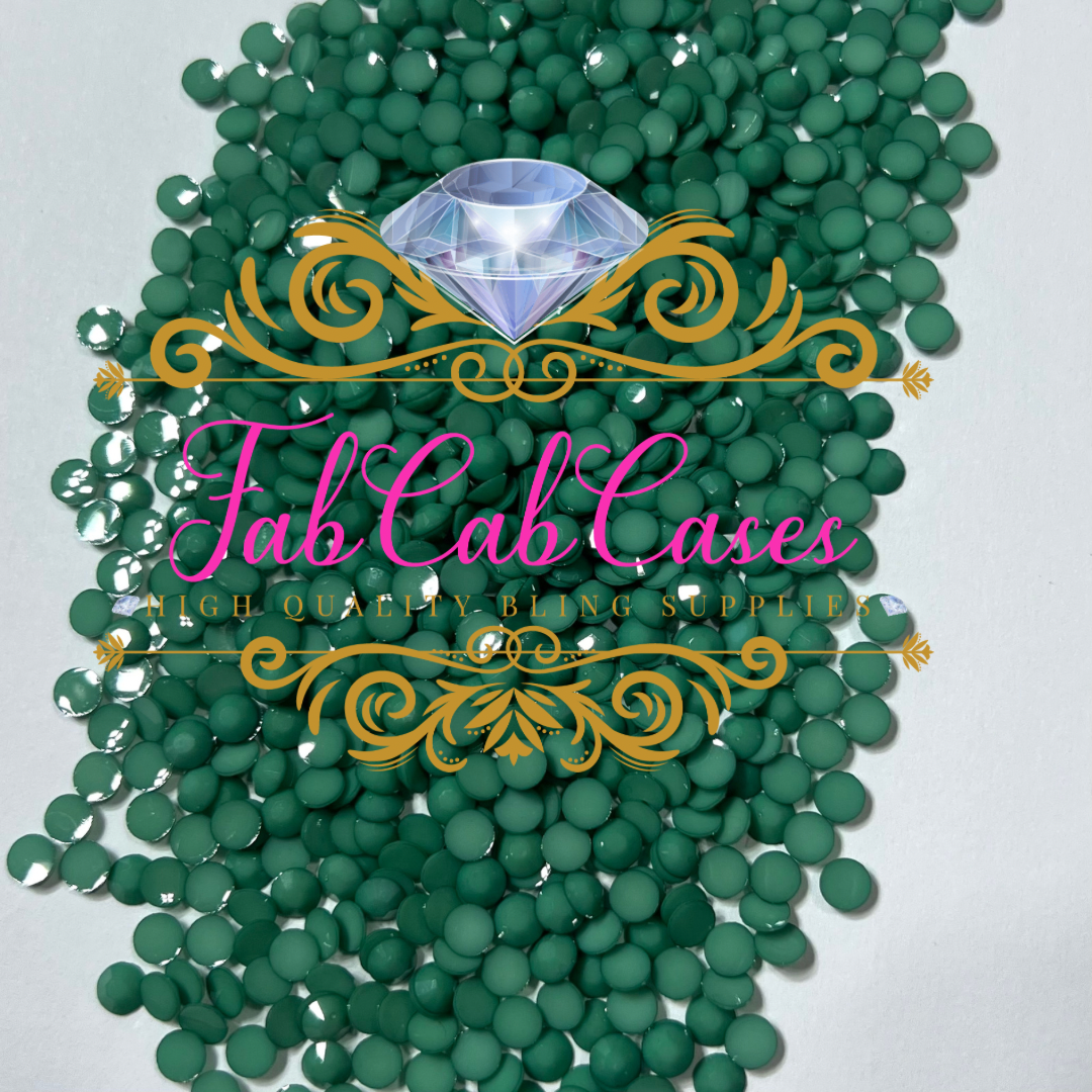 Opaque Solid Green Rhinestones - 2mm - 6mm You pick Size