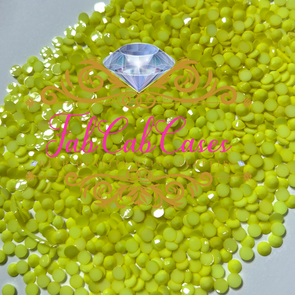 Opaque Solid Yellow Rhinestones - 2mm - 6mm You pick Size