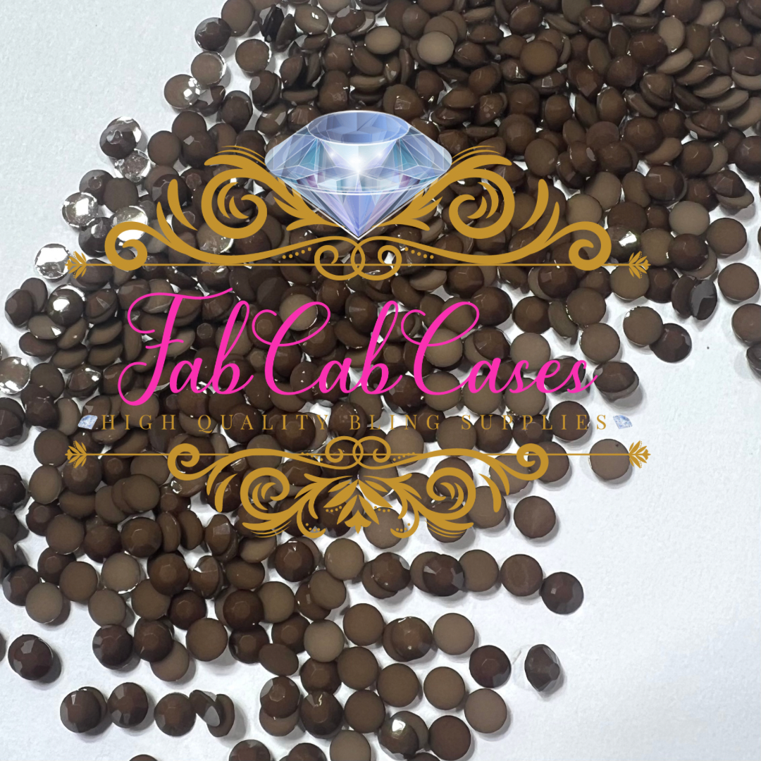 Opaque Solid Brown Rhinestones - 2mm - 6mm You pick Size