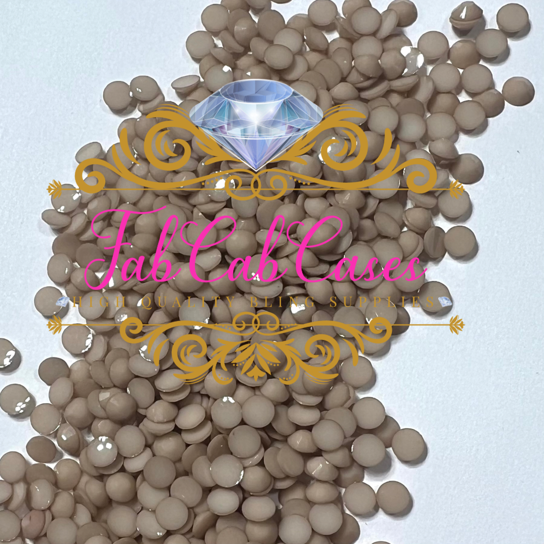 Opaque Solid Tan Rhinestones - 2mm - 6mm You pick Size