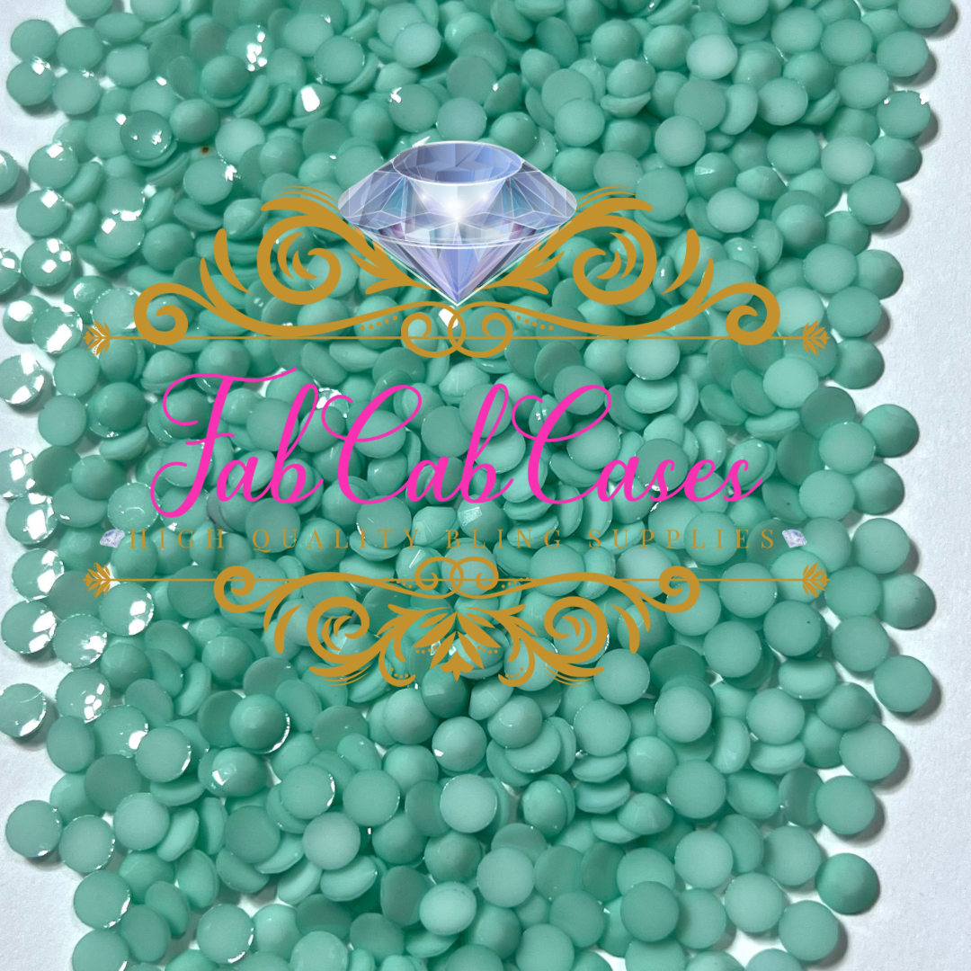 Opaque Solid Mint Green Rhinestones - 2mm - 6mm You pick Size