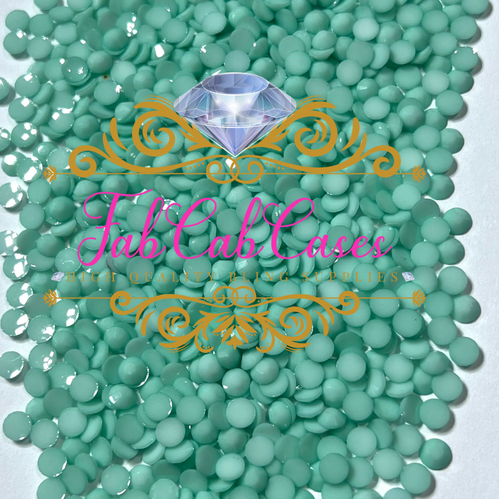 Opaque Solid Mint Green Rhinestones - 2mm - 6mm You pick Size