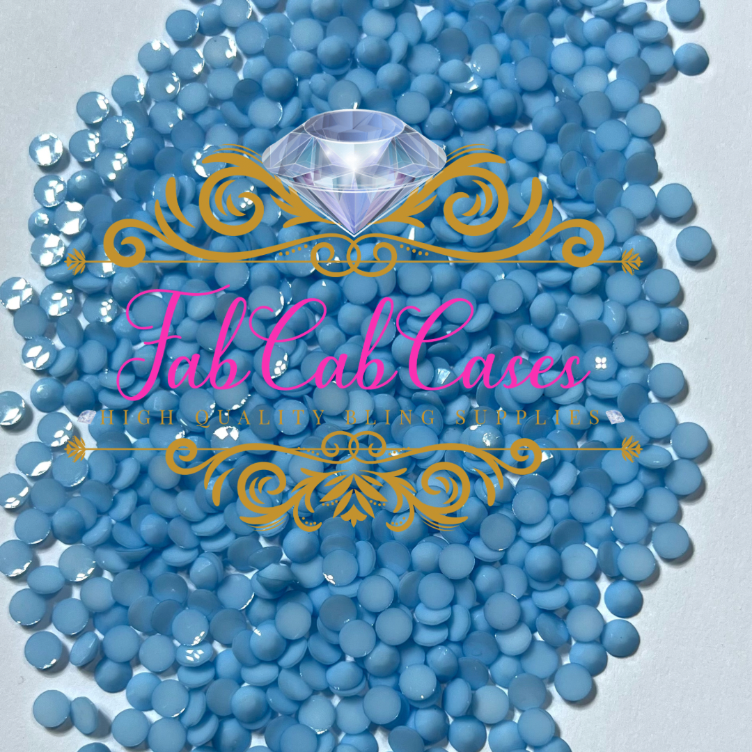 Opaque Solid Light Blue Rhinestones - 2mm - 6mm You pick Size