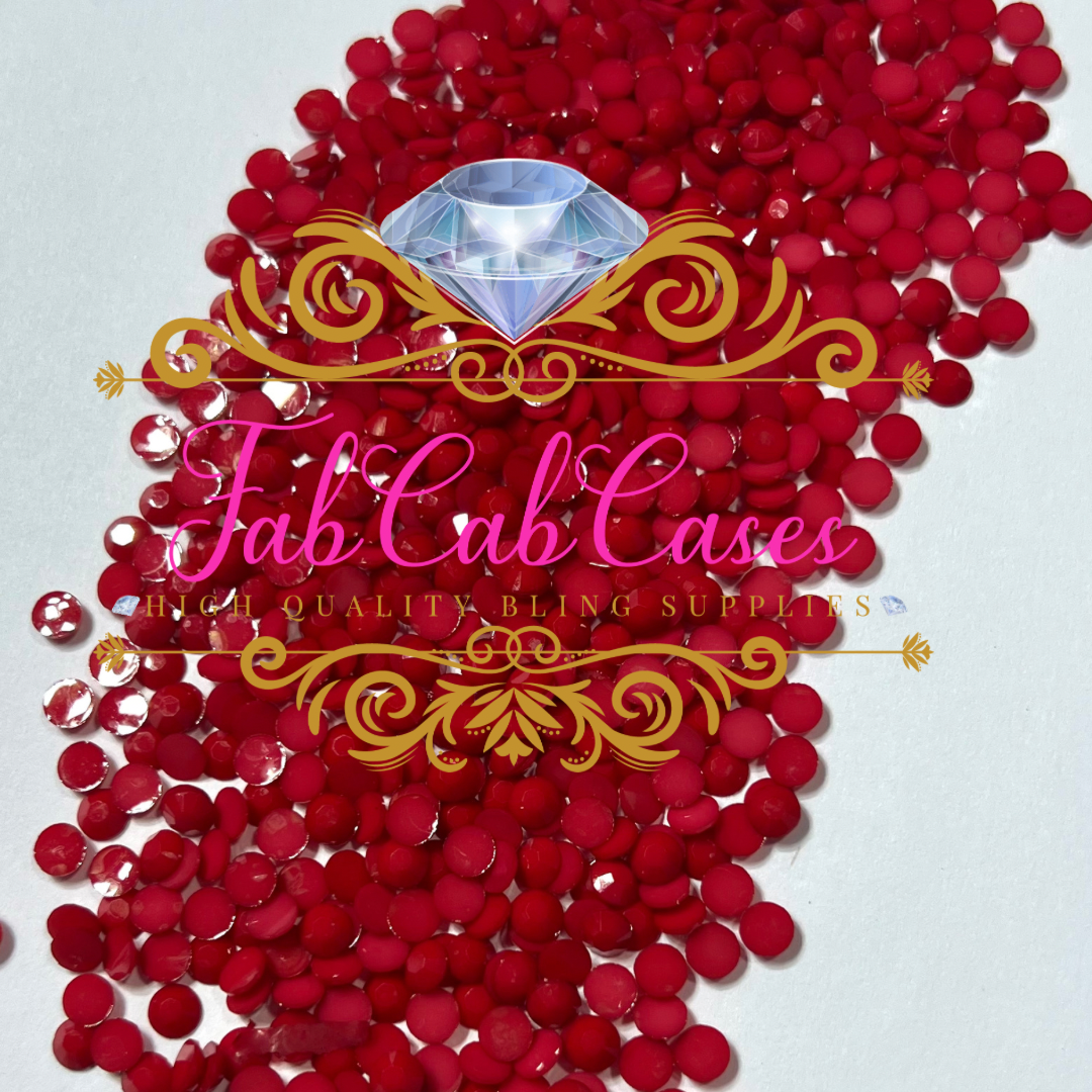 Opaque Solid Red Rhinestones - 2mm - 6mm You pick Size