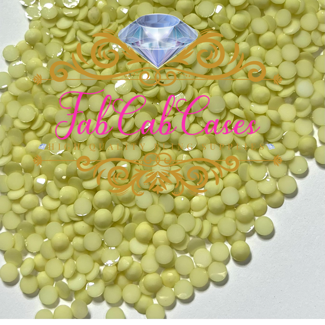 Opaque Solid Light Yellow Rhinestones - 2mm - 6mm You pick Size