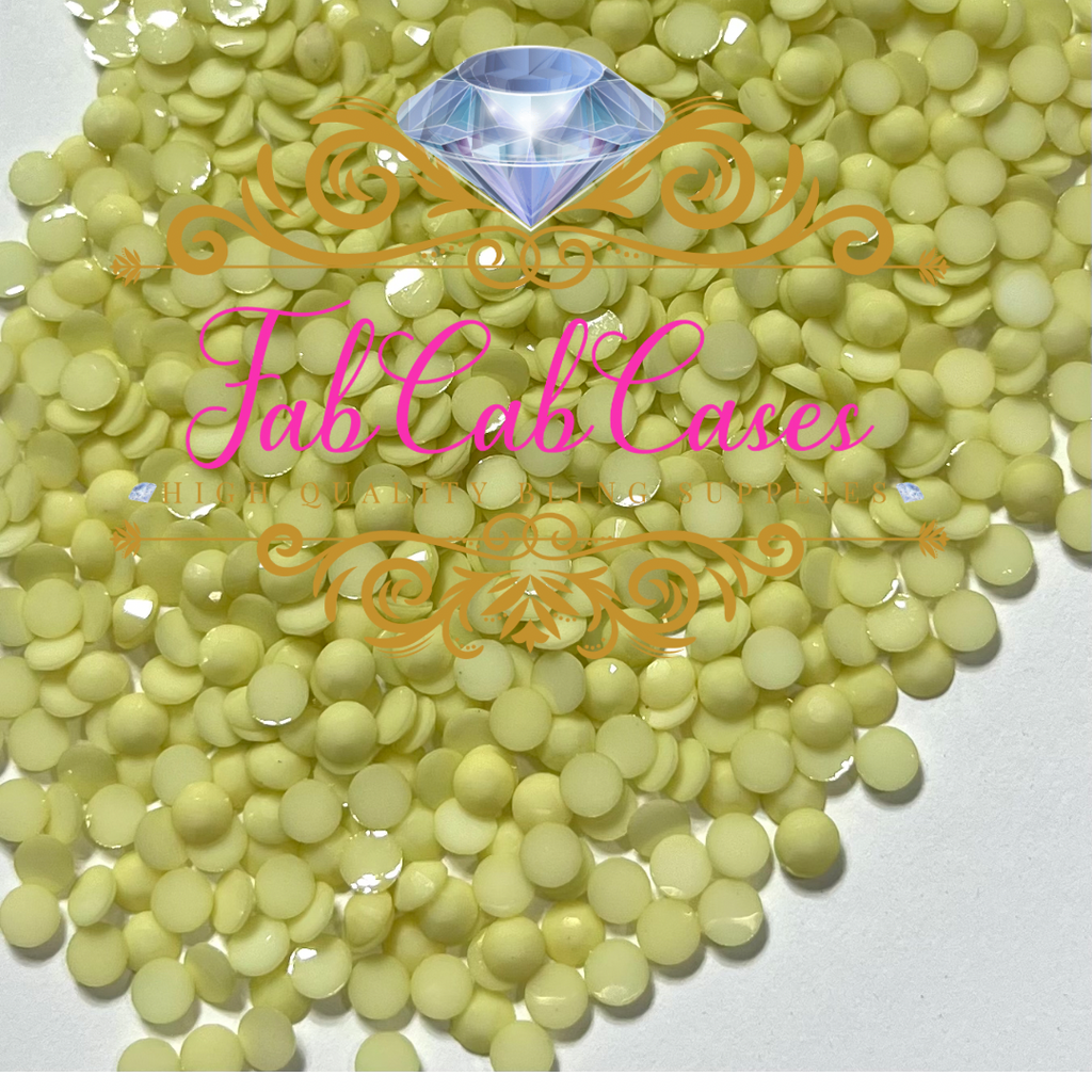 Opaque Solid Light Yellow Rhinestones - 2mm - 6mm You pick Size