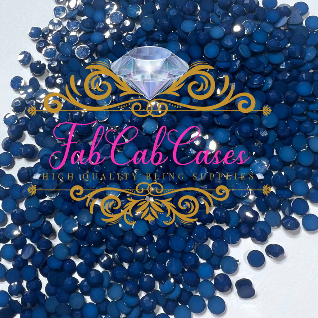 Opaque Solid Navy Blue Rhinestones - 2mm - 6mm You pick Size