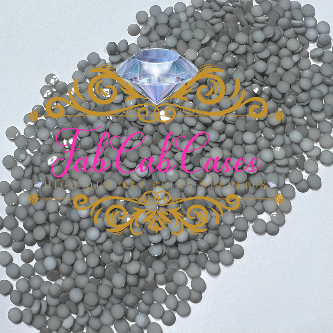 Opaque Solid Grey Rhinestones - 2mm - 6mm You pick Size