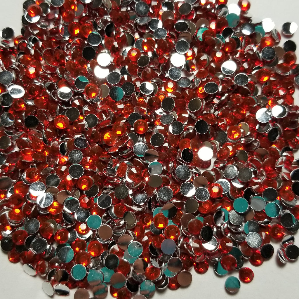 Dark Orange Rhinestones 2mm - 5mm You pick Size