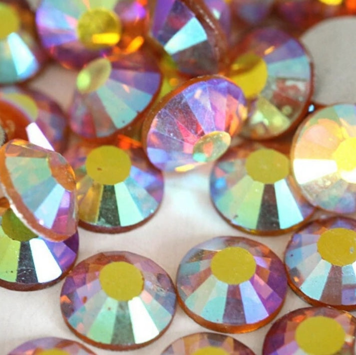 Topaz Ab Glass Rhinestones