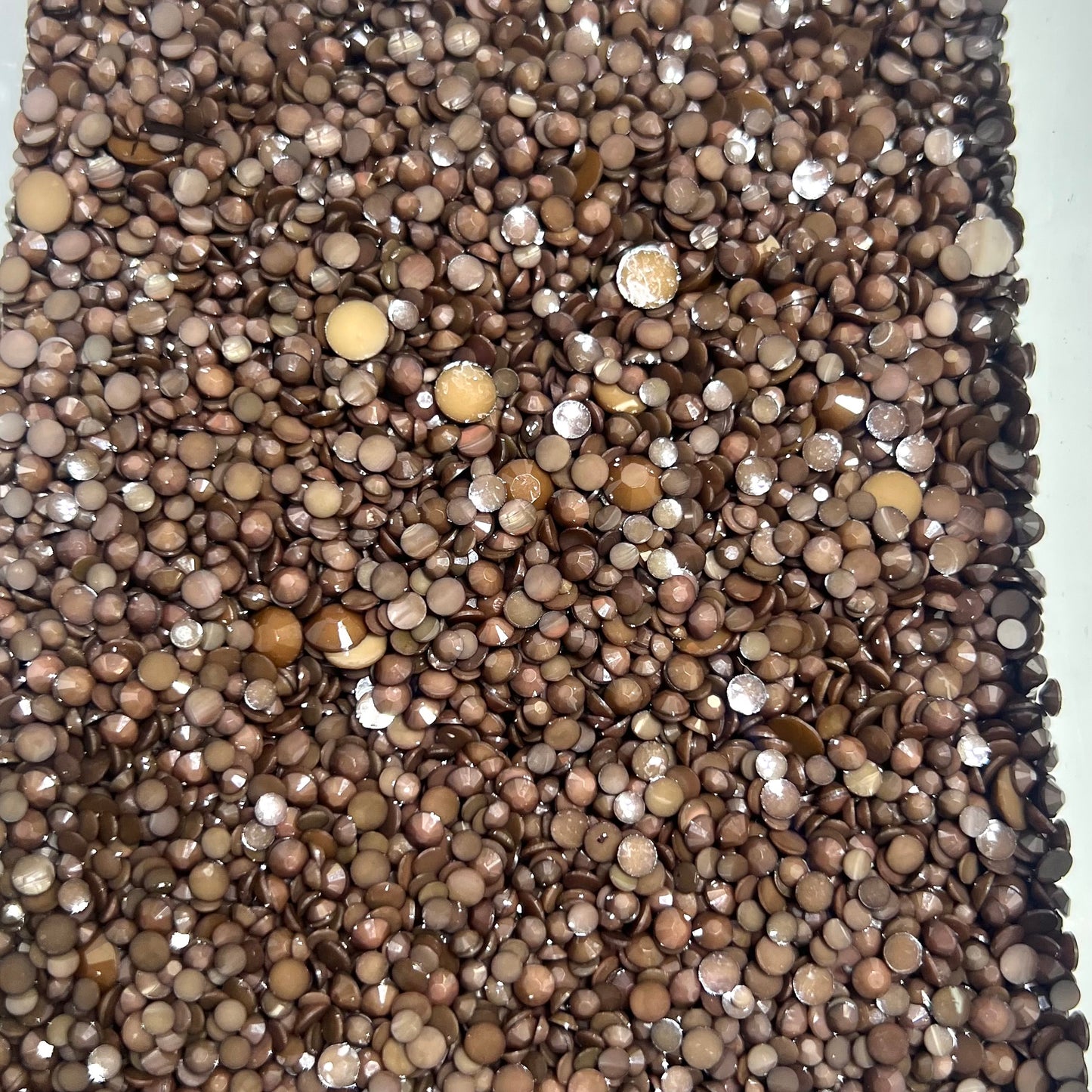 Solid Opaque Rhinestone Scoops