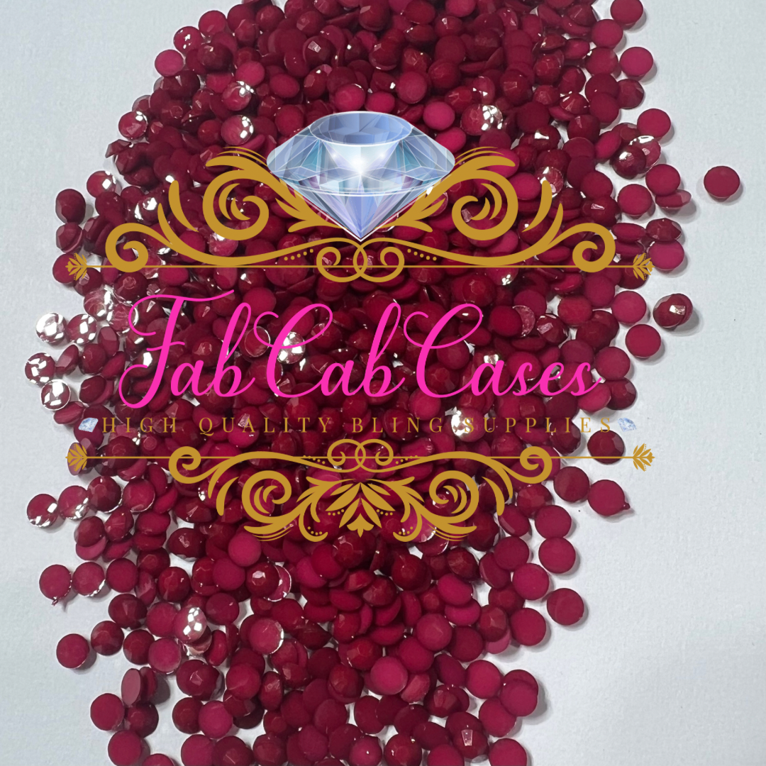 Opaque Solid Maroon Rhinestones - 2mm - 6mm You pick Size – Fabcabcases