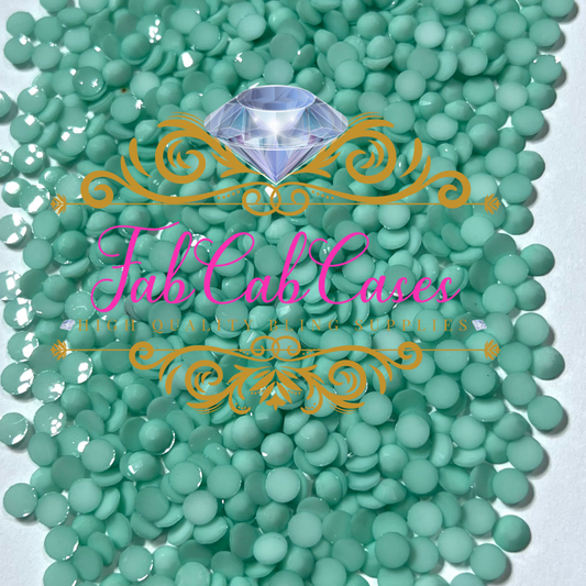 Opaque Solid Mint Green Rhinestones  -  2mm - 6mm You pick Size