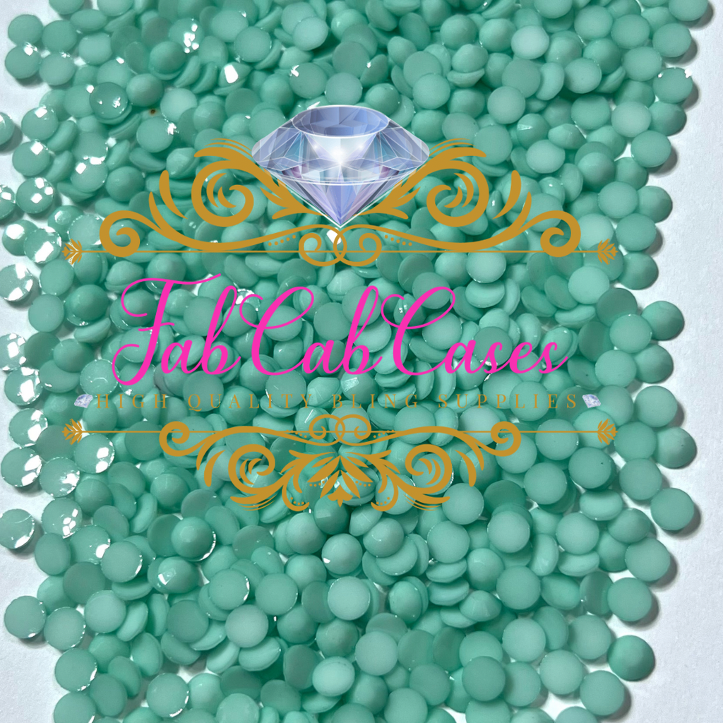 Opaque Solid Mint Green Rhinestones  -  2mm - 6mm You pick Size