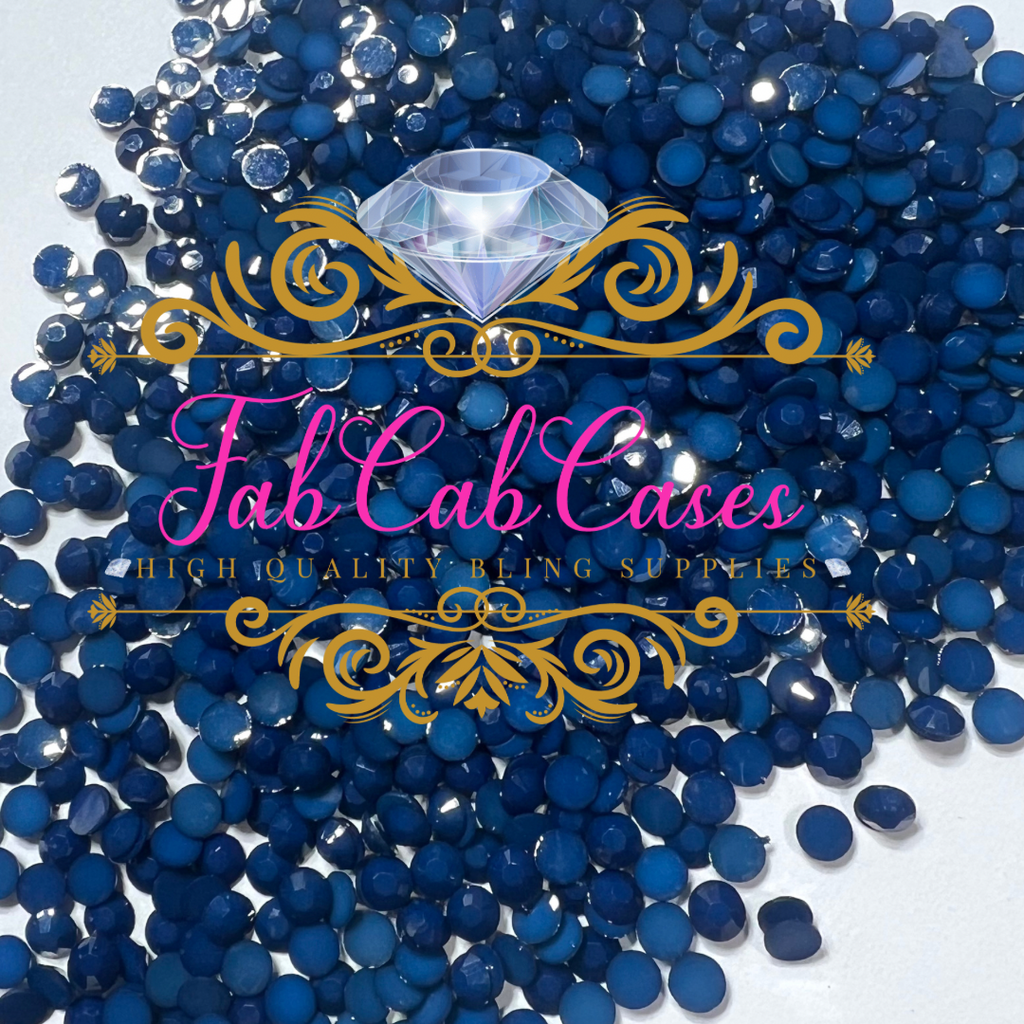 Opaque Solid Navy Blue Rhinestones  -  2mm - 6mm You pick Size