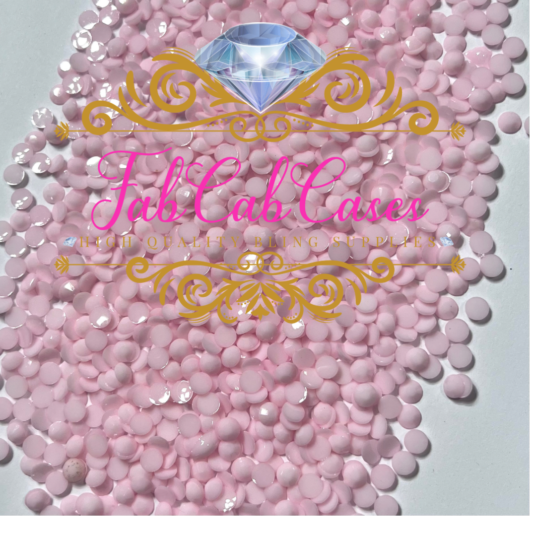 Opaque Solid Light Pink Rhinestones - 2mm - 6mm You pick Size – Fabcabcases