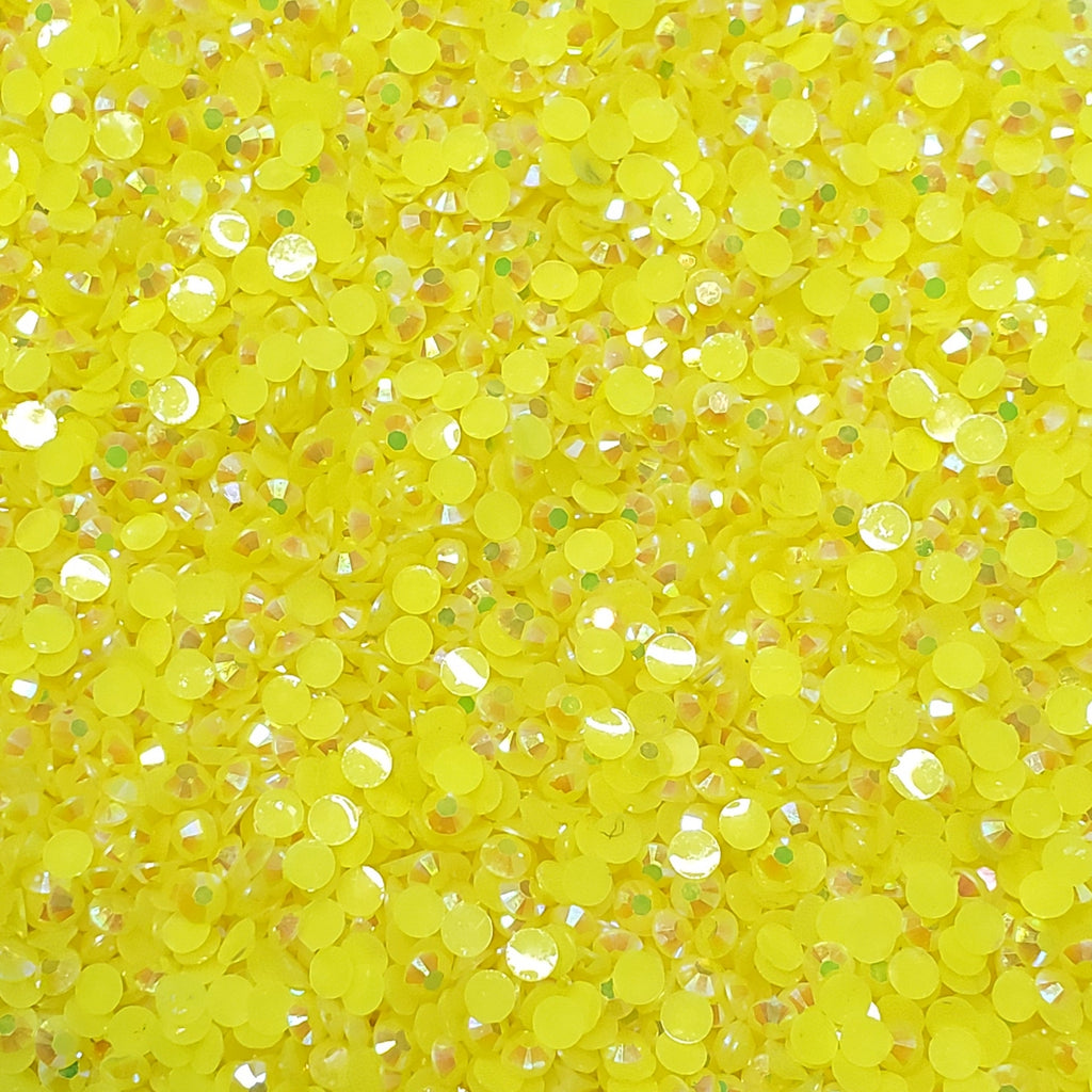 Neon Yellow ab Rhinestones Jellies 2mm - 6mm You pick Siz