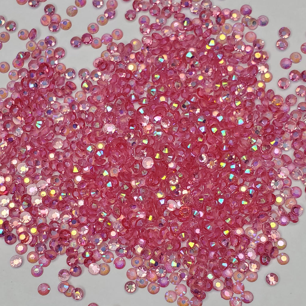Transparent Hot Pink Rhinestones Jellies 2mm - 6mm You pick Size