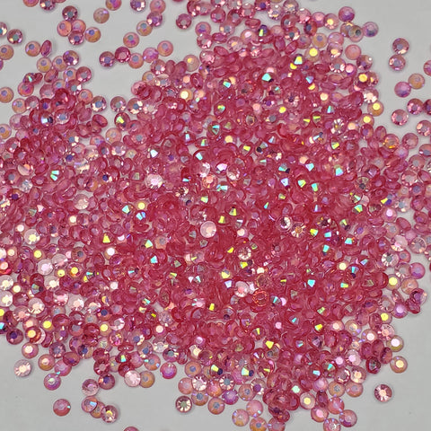 Transparent Hot Pink Rhinestones Jellies 2mm - 6mm You pick Size