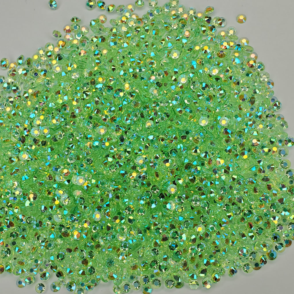 Transparent Light Green  Rhinestones Jellies 2mm - 6mm You pick Size