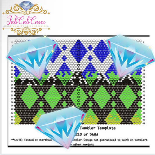 5mm/ss20 Green  Flame Diamond Template