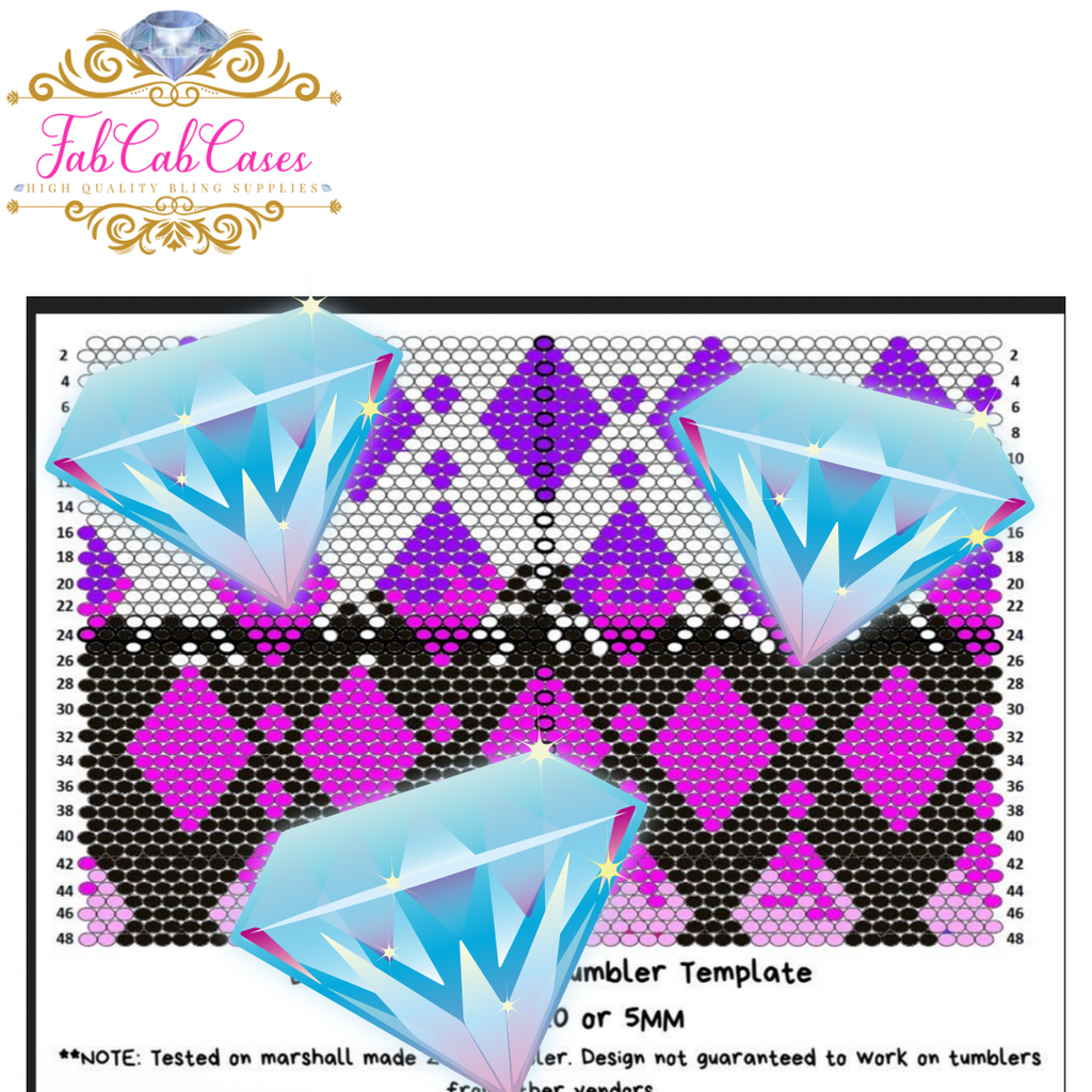 5mm/ss20 Neon Purple Flame Diamond Template
